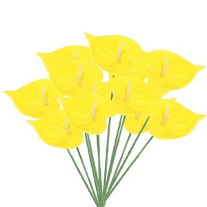 Unique Bargains Artificial Anthurium Lily Flowers for Home Decor 10 Pcs - 1 of 4