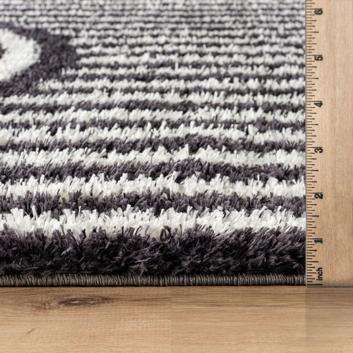 World Rug Gallery Abstract Arch Shag Rug – Medium Pile, Durable & Easy to Clean – Anthracite Dark Gray - thumbnail 3