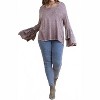 Women's Mineral Washed Layered Ruffled Bell Sleeve Top - Plus - umgee - 4 of 4