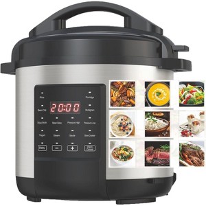 EMB Ironblade 7-in-1 Multi Cooker, 6-Liter, 1000W Stainless Steel Programmable Pressure Cooker, Slow Cooker, Rice Maker, Steamer, Sauté Pan - 1 of 4