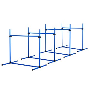 4 Piece Dog Agility Set with Adjustable Height Jump Bars, Carry Bag, Displacing Top Bar - 1 of 4