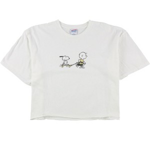 Junk Food Womens Snoopy Skateboard Cropped Graphic T-Shirt - 1 of 2