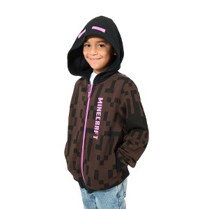 Minecraft Enderman Boy's Long Sleeve Cosplay Zip-Up Hoodie - 1 of 4