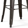 Sapphtopaz 39" Metal Bar Stool Industrial High Chair with Footrest and Slat Backrest Counter Height Barstools Set of 2 for Kitchen Island - 3 of 4