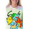 Pokemon Women's Pikachu Squirtle Charmander Bulbasaur Tie-Dye Skimmer T-Shirt Adult - 3 of 4