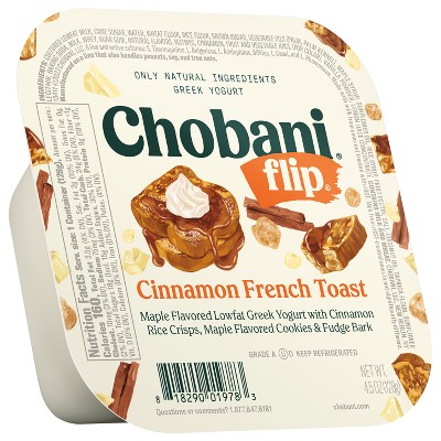 Chobani Greek Yogurt Flip Cinnamon French Toast - 4.5oz : Target