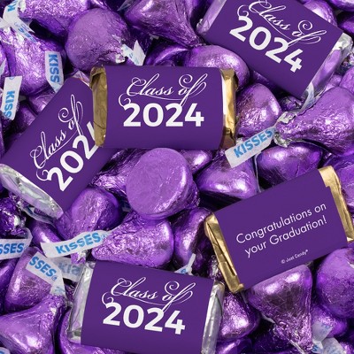 131 Pcs Purple Graduation Candy Party Favors Hershey's Miniatures And ...