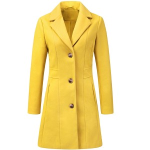 INSPIRE CHIC Women's Single Breasted Notched Lapel Long Winter Coats - 1 of 4