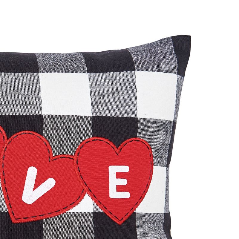 C&F Home 12" x 16" Love Hearts Valentine's Day Black & White Check Throw Pillow, 4 of 6