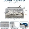 Stainless Steel Cat Litter Box, Large High-Wall Litter Pan with Cleaning Pedal, Anti-Scratch, Easy-Clean for Big Cats & Multi-Cat Homes - 3 of 4