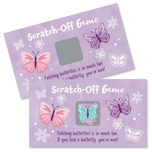 Big Dot of Happiness Beautiful Butterfly - Floral Baby Shower or Birthday Party Game Scratch Off Cards - 22 Count - 1 of 4