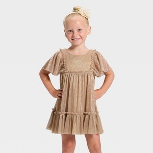 Toddler Girls' Tulle Dress - Cat & Jack™ Gold - 1 of 3