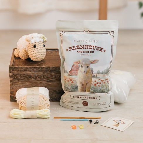 Hearth & Harbor Amigurumi Crochet Kit for Beginners, Adults, and Kids, Farm Collection Stuffed Crochet Animal Kit with Video Tutorials - image 1 of 4