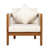 JUJABU Boho Acacia Wood Patio Lounge Chair with Handwoven Rope Accents and Curved Backrest, Water-Resistant Cushions - 4 of 4