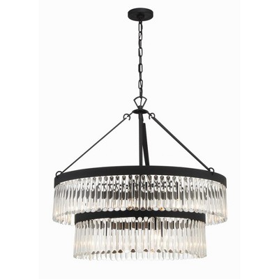 Crystorama Lighting Emory 9 - Light Chandelier In Black Forged : Target