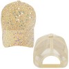 Anna-Kaci Women's Sparkly Sequin Baseball Cap Messy Low Bun Ponycap Velvet Mesh Trucker Hat - 2 of 4