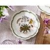Portmeirion Botanic Garden Lotus Blossom Side Plates, Set of 4 - Venus Fly Trap Illustration with Butterflies, 8.8" Floral Porcelain Dishes - 3 of 4