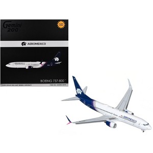 Boeing 737-800 Commercial Aircraft with Flaps Down "AeroMexico" White with Dark Blue 1/200 Diecast Model by GeminiJets - 1 of 3