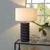 Hudson and Canal 25" Tall Glass Bubble Body Table Lamp with Fabric Shade - 4 of 4
