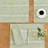 Aoibox Wracra Cotton Linen Placemats, Set of 6 Rustic Hemstitch Place Mats for Kitchen Table, Heat Resistant with Sage Green Hemstitch Design - 2 of 4