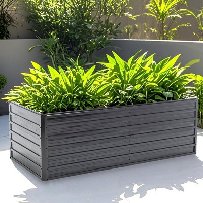 Chic Crate 6x3x2FT Metal Raised Garden Bed – Planters Black