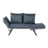 Dracelo 1-Piece Wicker Patio Folding Bench Grey Wicker + Dark Grey Cushions - 4 of 4