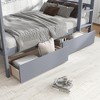 Twin Over Twin Bunk Bed with 2 Drawers, Convertible into 2 Twin Beds, Rubber Wood Bed Frame with Ladder and Safety Guardrails - ModernLuxe - 4 of 4