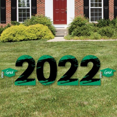 Big Dot of Happiness Green Grad - Best is Yet to Come - 2022 Yard Sign Outdoor Lawn Decorations - Green Graduation Party Yard Signs - 2022