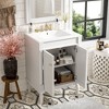 Okak Modern Small Freestanding Bathroom Vanity with Top Sink,Solid Wood Single Bathroom Storage Cabinet with 2 Doors - 2 of 4