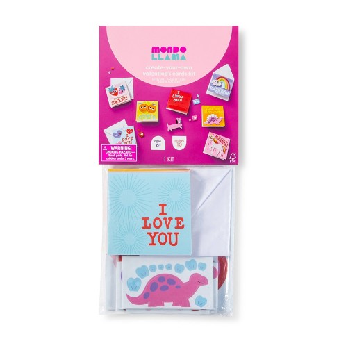 10pc Valentine's Day Create-Your-Own Card Kit - Mondo Llama™ - image 1 of 4