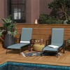 2pk Outdoor Adjustable Aluminum Chaise Lounges - Black/Blue - Room & Joy - image 2 of 4