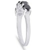 Pompeii3 1ct Five Stone Black Diamond Wedding Ring 14K White Gold - 3 of 4