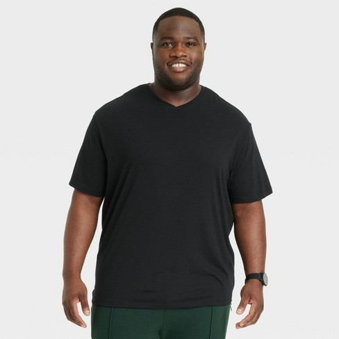 big and tall black v neck t shirts