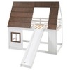 APRILSOUL 81.80"Wood Twin Size House Bunk Bed with Roof, Ladder and Slide - 4 of 4