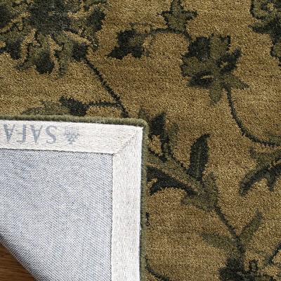 Olive Green Hand-Tufted Wool Rectangular Rug 2' x 3'