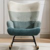 Syemin Rocking Chair Accent Chair, Lounge Chair with Removable Cushion and Metal Stand for Living Room, Bedroom, Office, Green, 33.4"*26"*36.22" - 3 of 4