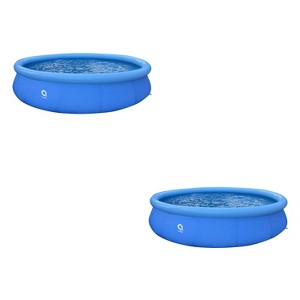 JLeisure Avenli 17811US 15 Foot x 36 Inch 3 to 5 Person Capacity Prompt Set Above Ground Kid Inflatable Outdoor Backyard Swimming Pool, Blue (2 Pack) - 1 of 4