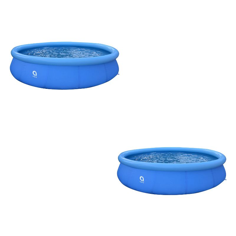 JLeisure Avenli 17811US 15 Foot x 36 Inch 3 to 5 Person Capacity Prompt Set Above Ground Kid Inflatable Outdoor Backyard Swimming Pool, Blue (2 Pack), 1 of 7