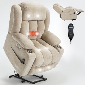 TiramisuBest Up to 350 LBS Chenille Power Lift Recliner Chair, Heavy Duty Motion Mechanism with 8-Point Vibration Massage and Lumbar Heating - 1 of 4
