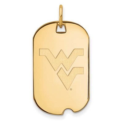 Black Bow Jewelry 14k Yellow Gold West Virginia Mountaineers NCAA Pendant