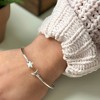 Slickblue Stylish Adjustable Brass Cuff Bracelets – Silver-Plated, Featuring Honeybee, Lotus, or Star & Moon Designs - 2 of 3