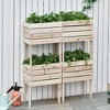 Aghana Digitals 3-Piece Elevated Fir Wood Garden Beds with Liner, Gray Planter Boxes for - 4 of 4