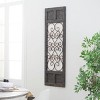 Olivia & May Traditional Wood Scroll Window Inspired Wall Decor with Metal Scrollwork Relief Brown: Vertical Iron Frame, Carved Art Object - 2 of 4