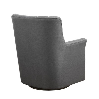 Mathis Deep Gray Velvet Swivel Glider Chair
