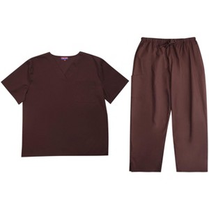 Tropi Mens Scrub Sets - Four Pocket Medical Scrubs Uniform (V-Neck with Cargo Pant) - 1 of 3