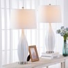 Maxax 31" Tall Ceramic Table Lamps Set of 2, White Rustic Nightstand Lamps for Living Room Bedroom Office - 4 of 4