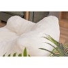 VYNXARIA Soft Teddy Fabric Tufted Foam Bean Bag Chair With Teddy Fabric Ivory White - 2 of 4