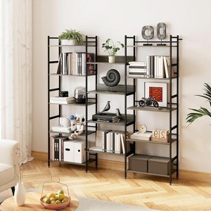 Homhougo 5 Tier Book Shelf, Open Large Metal Frame Display Shelves, Industrial Bookshelves and Bookcases with Metal Frame,Modern Tall Bookcases - 1 of 4