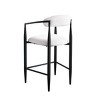 Modern Boucle Counter Stool Set Of 2 Upholstered Bar Stool with Metal Legs Kitchen Island Seating With Padded Seat And Footrest-Tanpinhause - 3 of 4