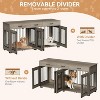 Dog Crate Furniture for 2 Dogs, 71" XXL Indoor Kennel with 3 Drawers & Removable Divider, Wooden Double Crate TV Stand - 4 of 4